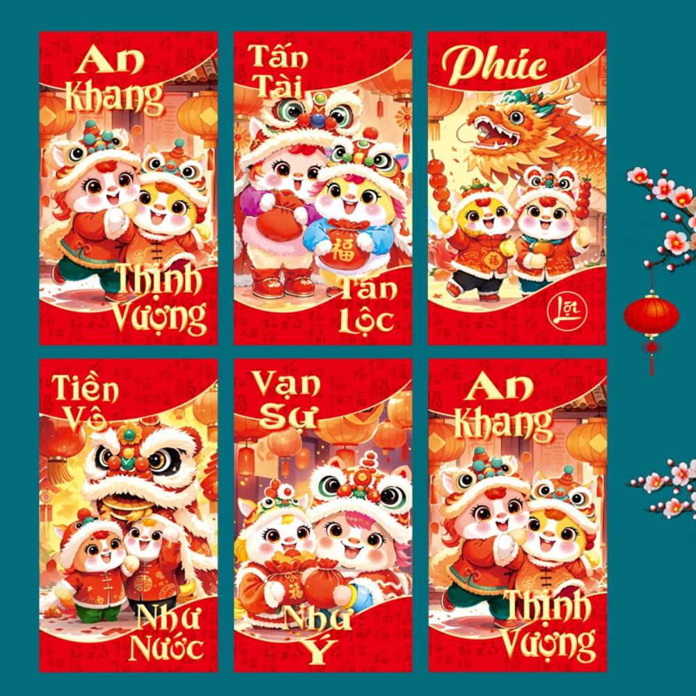 6pcs 2026 Horse Year New Year Money Envelope Spring Festival Red Envelope  Festival Gifting