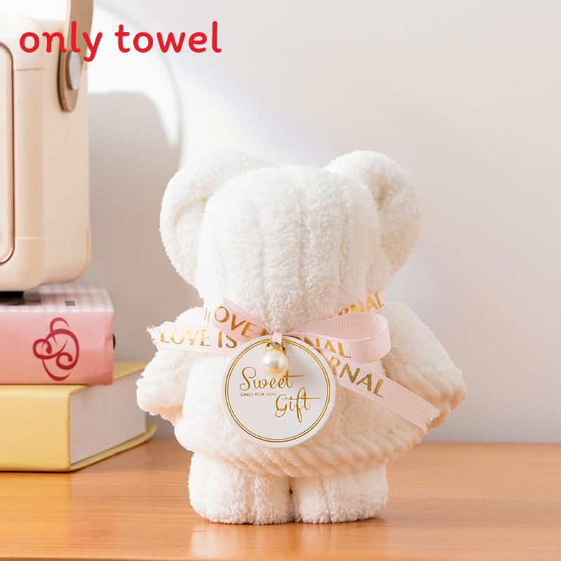Baby Bear Hand Towel With Soft Coral Fleece For Wedding Favor And Party Decor