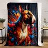 Colorful Abstract Bull Terrier Art Print Blanket Soft and Cozy Perfect for the Living Room Bed Sofa or a Nap,gift