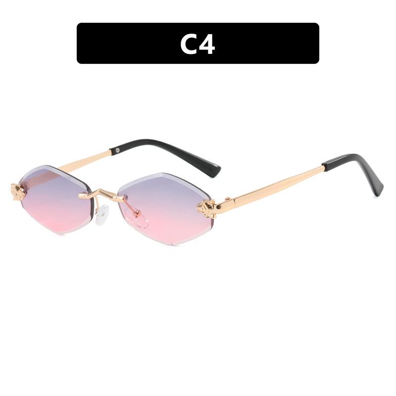 

Nice Rhombus Rimless Sun Glasses Stylish Popular Women Men Shades Small Square SunGlasses For Female Male Black FramelessEyewearOculos