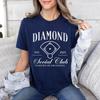 Diamond Social Club Women's Baseball T-Shirt, Custom Sports Shirt for Casual Wear or Team Gift, Personalized Softball Mom Tee