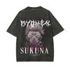 T-shirt Ryomen Sukuna Disgraced One Jujutsu Kaisen Tee Lavata Vintage Oversize Retro Anime Harajuku Streetwear Top Grafico