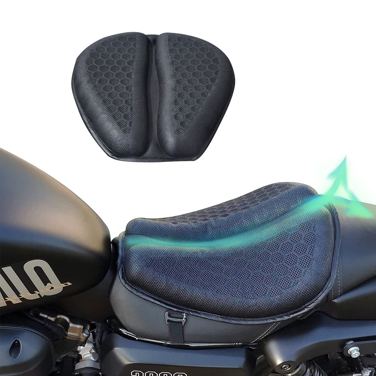 

Ceskony Motorcycle Seat Breathable Gel Cushion with 200 Ventilation 3D Mesh Seat Shock Pressure Easy Comfortable for Motorcycle Accessories Cushion,
