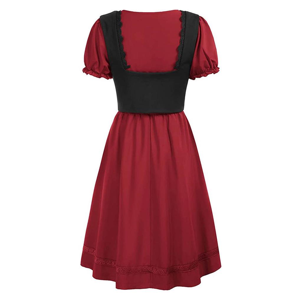 New Gothic Prom Dress For Women Halloween Cocktail Party Dresses Retro Short Sleeve Ball Gown