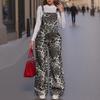 ZANZEA Women Casual Leopard Print Loose Sleeveless Straps Overalls Jumpsuits
