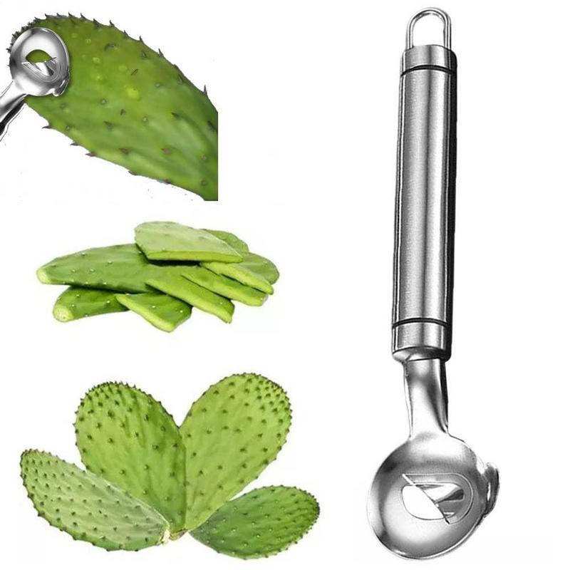 1Pcs Stainless Steel Cactus Peeler Spoon Spoon Shaped Nopales Peeler for Home Kitchen Manual Tool