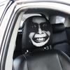2 Stück Universal Autositzbezug Schwarz Totenkopfmuster Autositz Kopfstütze Auto Kopfstützbezug Halloween