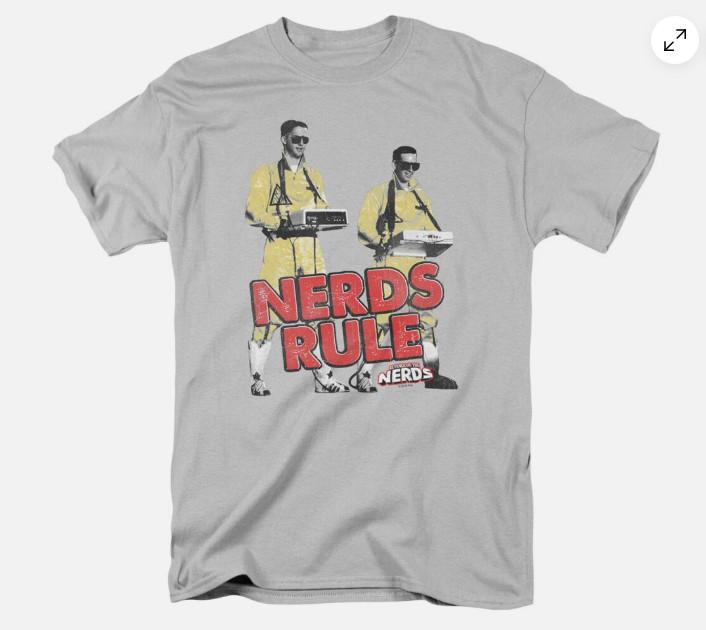 Revenge of the Nerds Nerds Rule T Shirt Mens Licensed Movie Tee Lambda Silver S