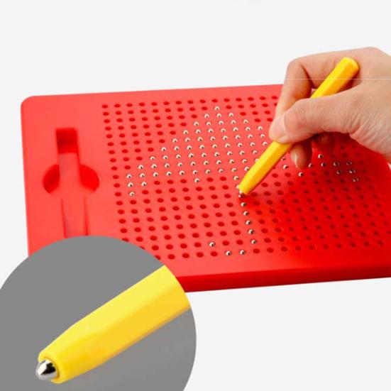 Kids Magnetic Drawing Board with 380/714 Steel Balls Retractable Pen Toddlers Early Education Dot Art Painting Pad Children Boys Girls Gift