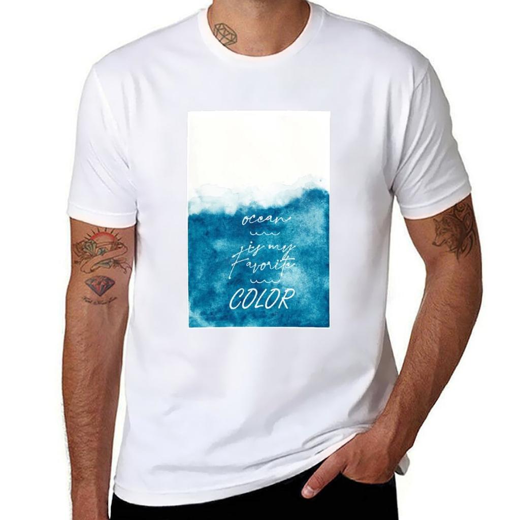 Ocean Is My Favorite Color Tshirt Simple Casual Short Sleeve Cotton Tshirt