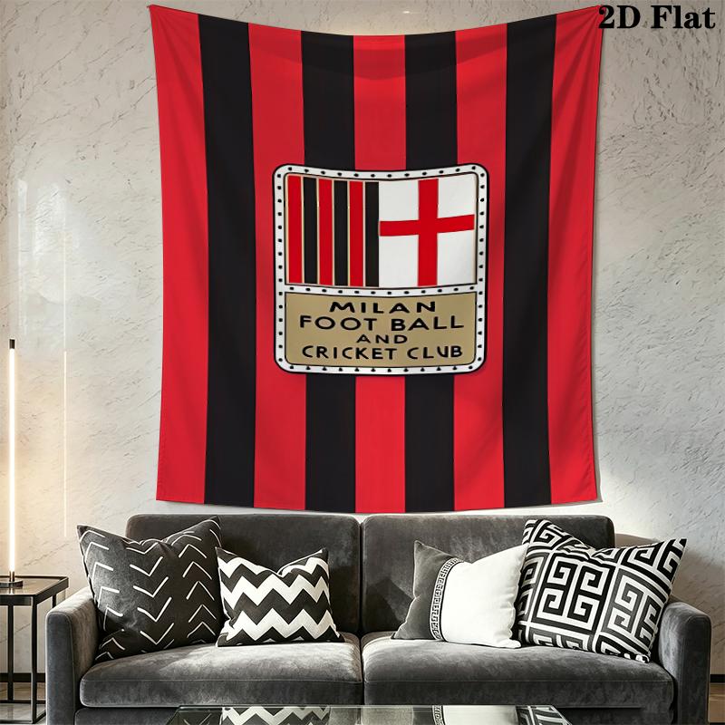 AC Milan Wall Tapestry Aesthetic Wall Hanging Printed Fabric Blanket Decorative Tapestries for Bedroom Living Room Home Decor