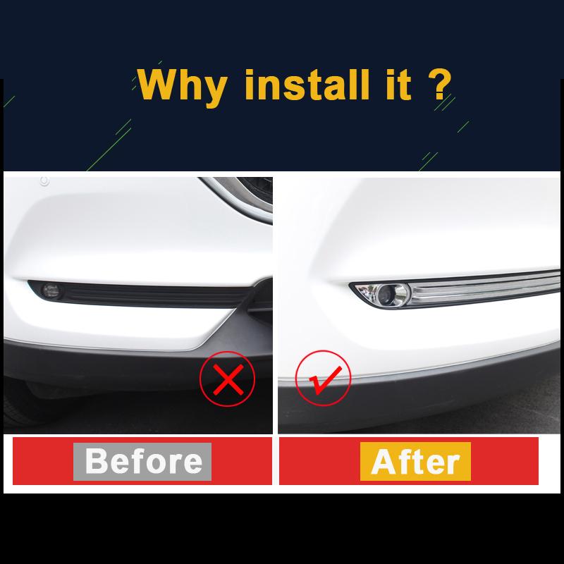 För Mazda CX-5 CX5 2017 2018 ABS Krom Främre Dimljus Lampskydd Trim Stötfångare Reflektor Tillbehör