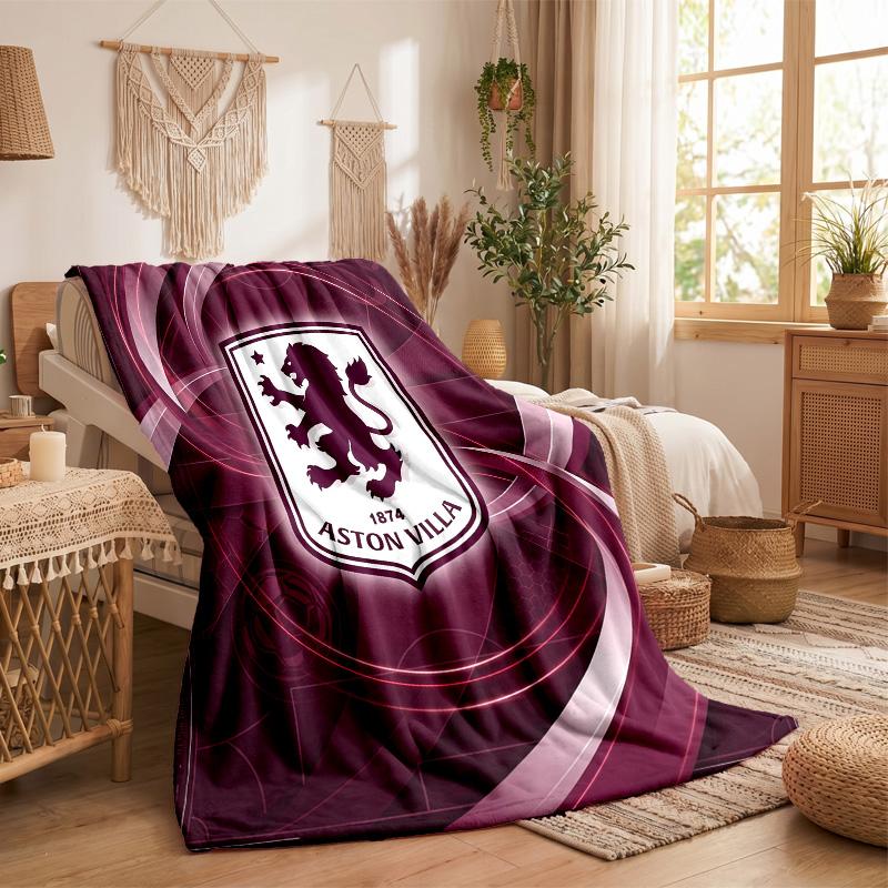 Aston Villa Football Print Flannel Blanket Soft Warm Sofa Bed Throw Blanket For Home Office Bedroom