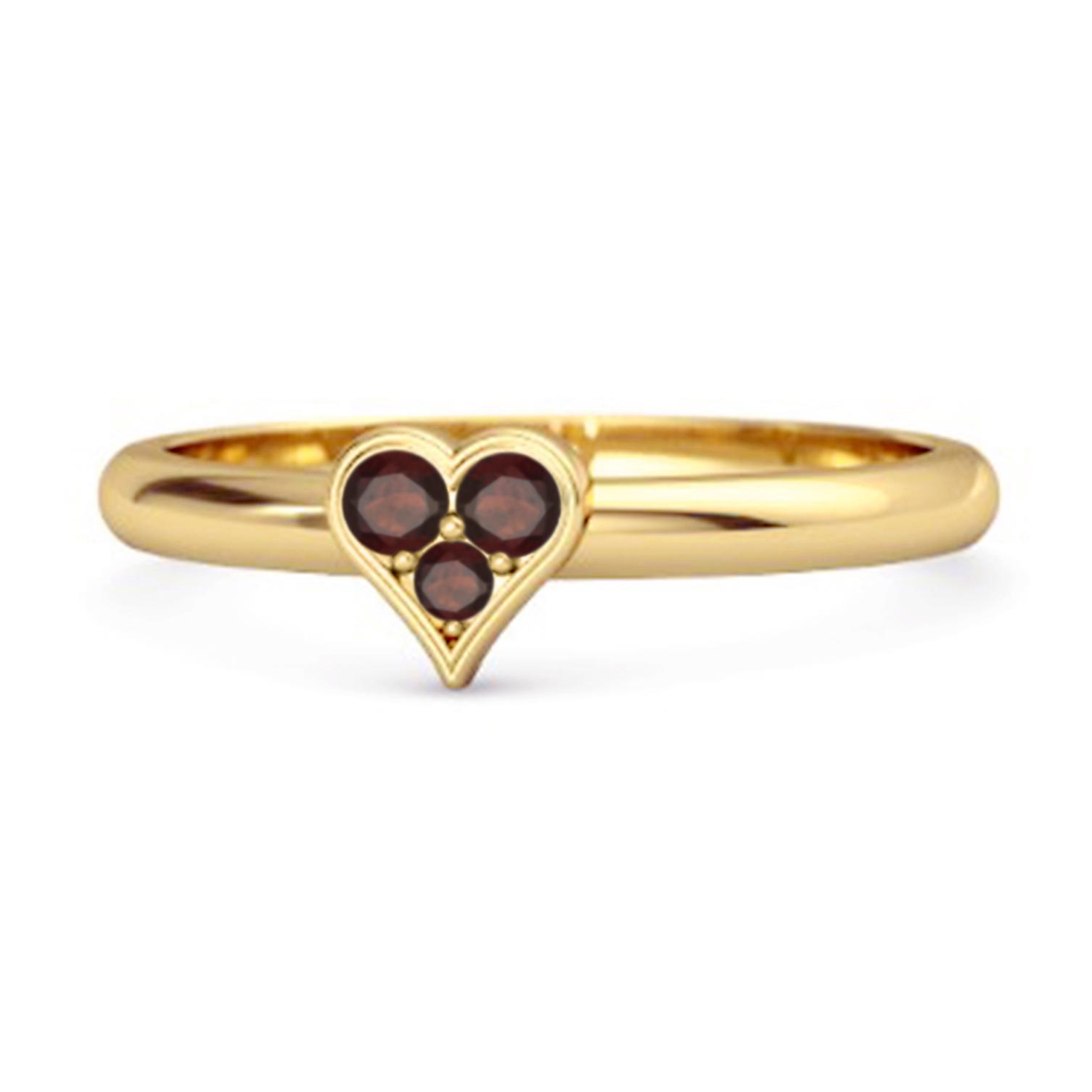 Garnet Heart Cluster Ring - 925 Sterling Silver Gold Vermeil 10 жёлтый