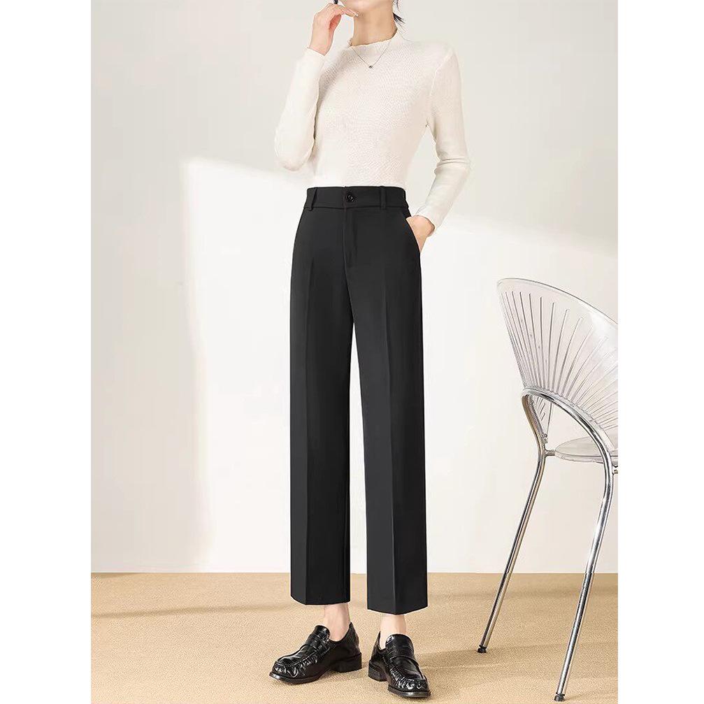 Pantaloni harem negri slim fit cu talie înaltă pentru femei