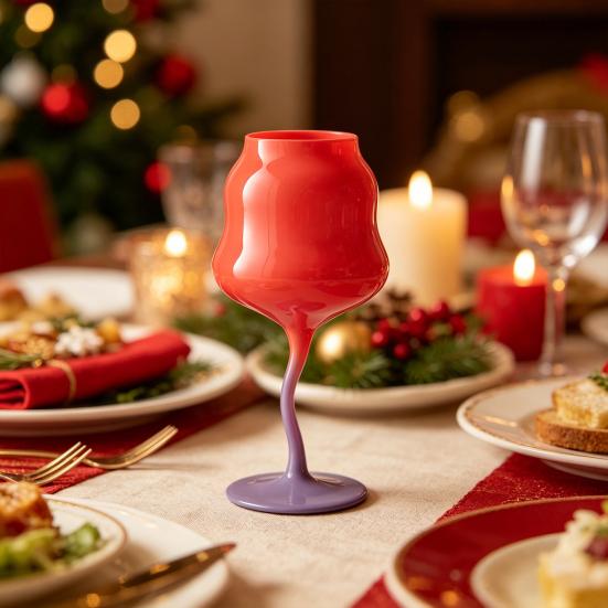 Yangyizhi Glass Goblet, Wave Cup, Creative Decorative Cocktail Glassware, Novelty Bar Goblet Tool for Wine Cocktails Juices