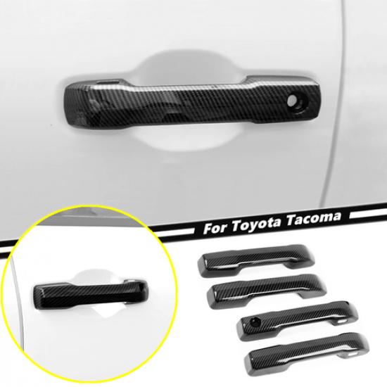 For 2024-2025 Toyota Tacoma Carbon Fiber Side Smart Key Door Handle Covers Trims
