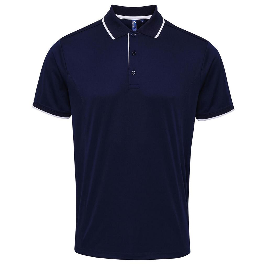 Premier Mens Contrast Coolchecker Polo Shirt