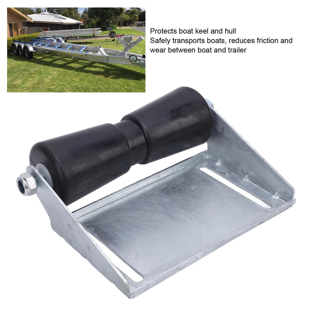 Keel Roller for Boat Trailers (with Bracket) High-Durability, Labor-Saving Design, Galvanized Steel and Rubber Keel Roller Assembly Kit, 8 Inch
