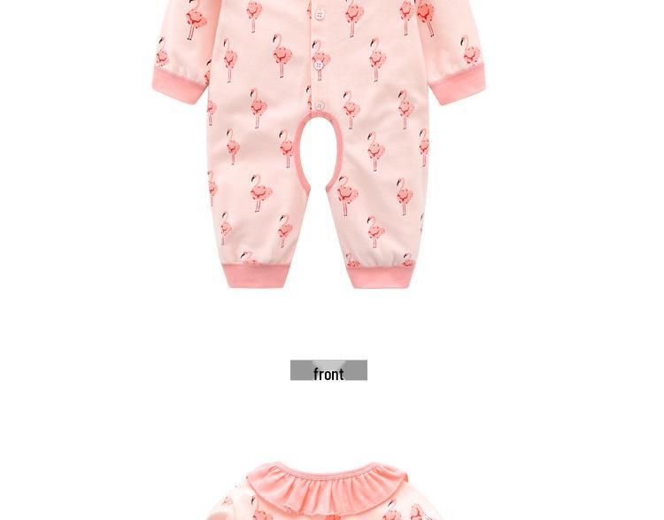 Pure Cotton Open Crotch Romper for Baby Girls (0-3 Years) - Spring/Autumn Style, Size 100