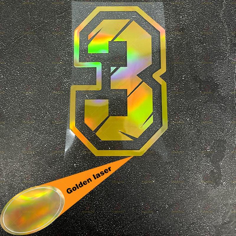 1PC Gold Laser Number 0 To 9 Motorcycle Stickers Waterproof for Motorcycle Helmet Fairing Tailbox Car Body Universal Vinyl Decal