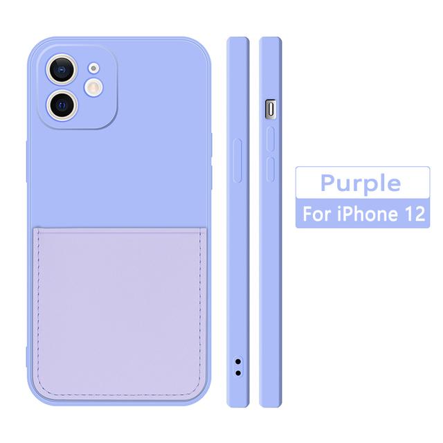 Funda Für Iphone 11 12 13 Mini 14 Pro Max Silikon Fall Flüssigkeit Karte Slot Halter Abdeckung Für Iphone Xr xs X 6 7 8 Plus Se 2022 2020