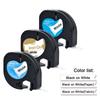 3stk 91201 91331 12267 etiketttape plast og papir kompatibel for LT-100H dymo etikettskriver 12mm dymo letratag 18769 91200