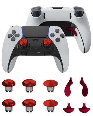 Metal Thumbsticks for PS5 Edge Metal Back Paddle Trigger Button Replacement Accessory Parts for PS5 DualSense Analog Red Controller, Joysticks,