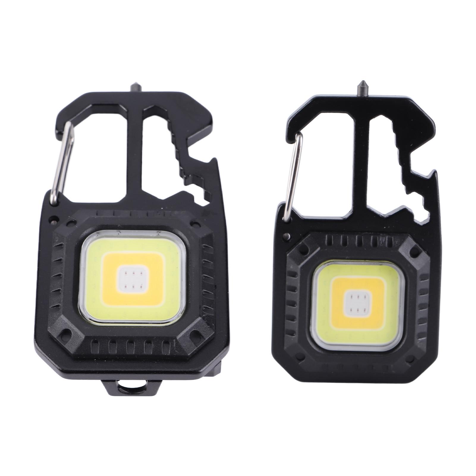 

2 шт. Брелок Рабочий свет Высокая яркость Мини COB лампа IP66 Многофункциональный Светодиодный фонарик с открывалкой для бутылок
