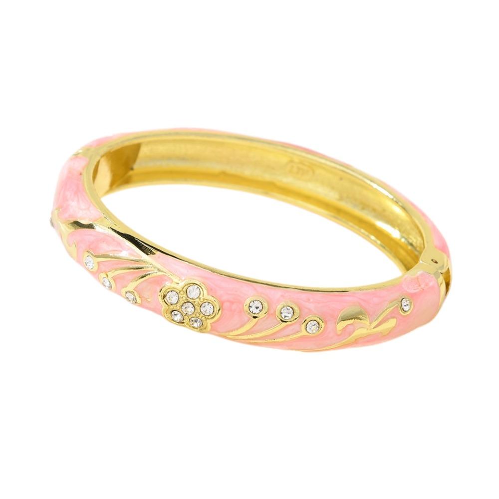 

Traditional Vintage Cloisonne Bangle Enamel Floral Women s Hand Bracelet Ladies розовый