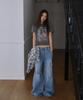 LANGER [Plc] Calik Sky Wide Distressed Jeans_Blue