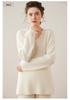 Women's Cashmere V-Neck Mid-Length Slit Sweater, Solid Color, Autumn/Winter Loose Fit