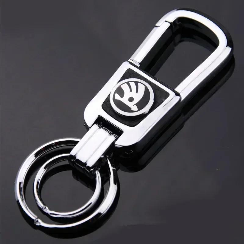 CAPR9 Car Logo Keychain Keyring for Skoda Fabia Superb 2 Kodiak Octavia A7 A4 Rapid Spaceback Kodiaq 1 Yeti Karoq Kamiq Key Ring Chain