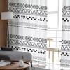 Vintage Lines Hand-drawn Textures Bedroom Transparent Sheer Curtains Holiday Decoration Window Voile Tulle Curtain