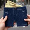 Tragbare Retro-Hose Mini-Jeans Geldbörse Faltbare Denim Münzbörse Kartenhalter Coole Kleinformatige Multifunktionale Geldbörse