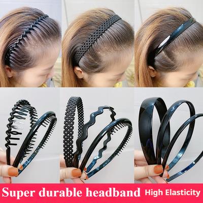 Fascia per capelli da donna, semplice e versatile, fermaglio antiscivolo con denti per lavare il viso e capelli spezzati