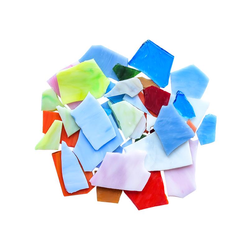Scaglie di Mica di Vetro Frantumato Multicolore Fatte a Mano per Decorazione Inlay Mosaico Fai da Te