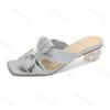 Fashion Elegant Bow Design Casual Coarse Heel Sandals for Women 2025 New Summer Open Toes Breathable Comfortable Fashion Beach Slippers