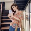 Sweet Style Short Spice Girl Square Collar Coffee Break Light Color New Flared Sleeve Thin Cute French Casual Short Sleeve Top