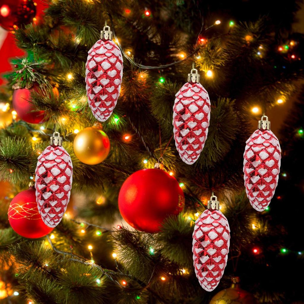 5 Pieces Christmas Tree Pinecones Ornaments Pine Cone Baubles Xmas