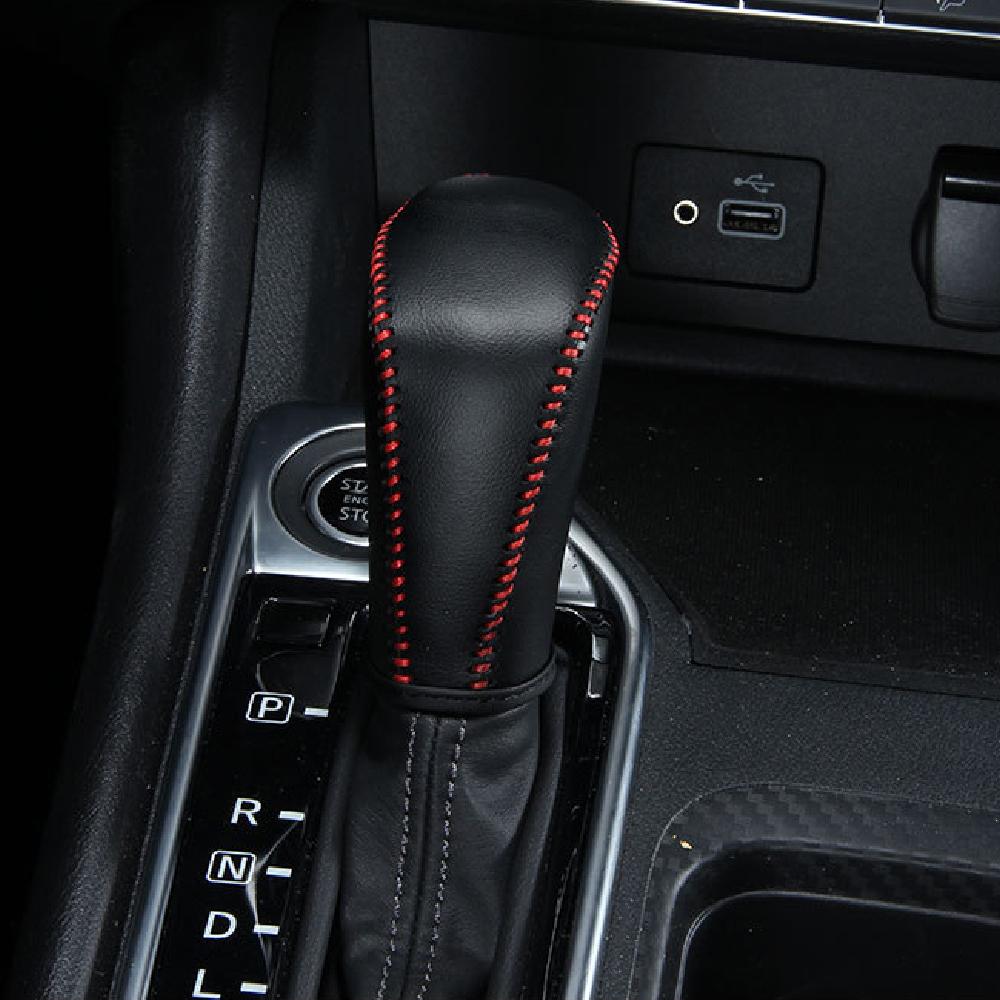 Car Shift Knob Cover for Nissan Kicks 2017-2023 Verse 2019-2021 Sunny Juke Sylphy 2020 2021 AT Gear Collars Leather Accessories