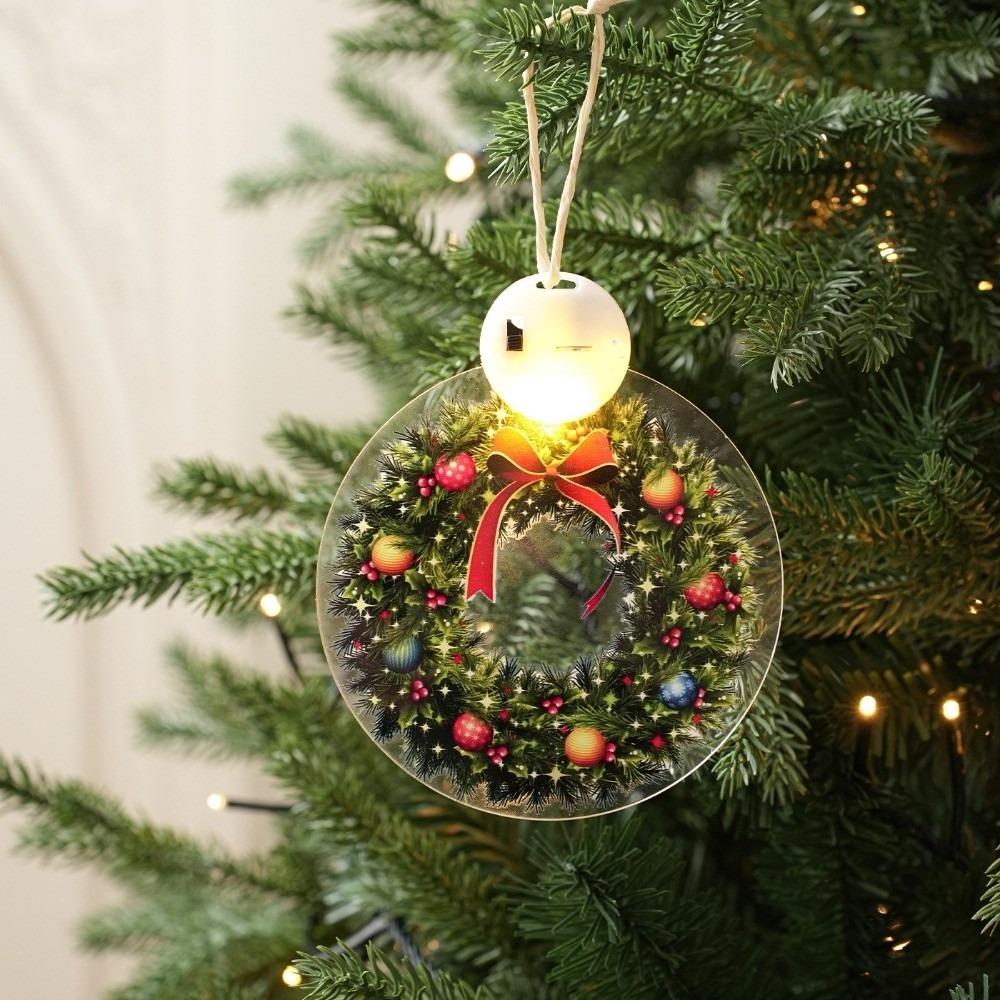 Acrylic Illuminated Christmas Ornaments Battery Powered Festive Decorations Christmas Decoration
