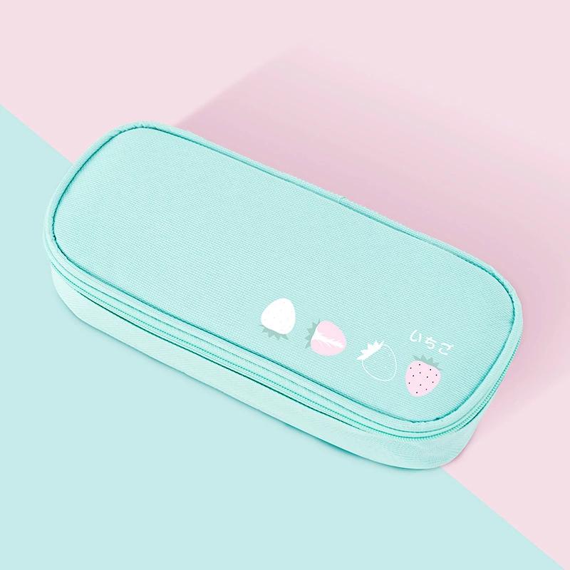 

Простой однотонный многофункциональный пенал, школьный пенал для мальчиков и девочек, холщовая сумка-карандаш, канцелярские принадлежности