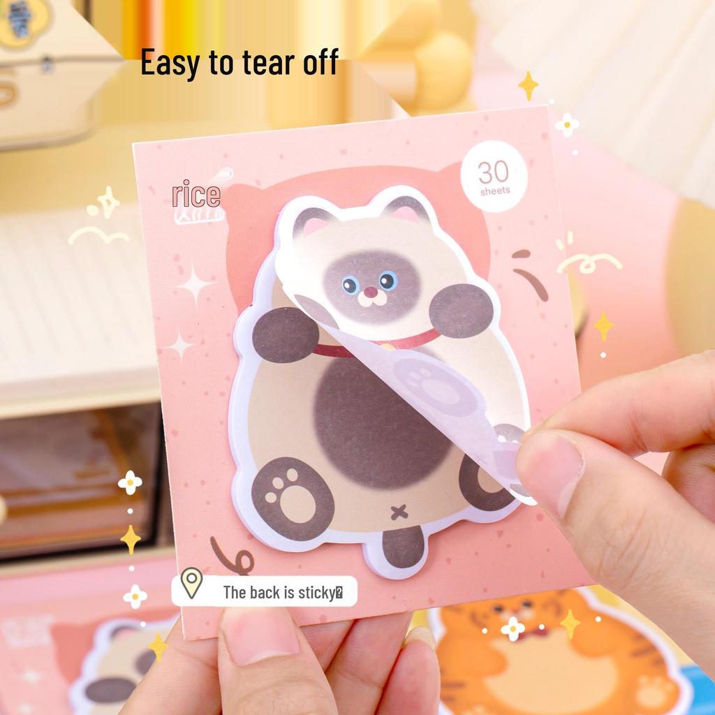 Pummelige Tier-Cartoon Haftnotizen - Unregelmäßiger Notizblock, 30 Blatt