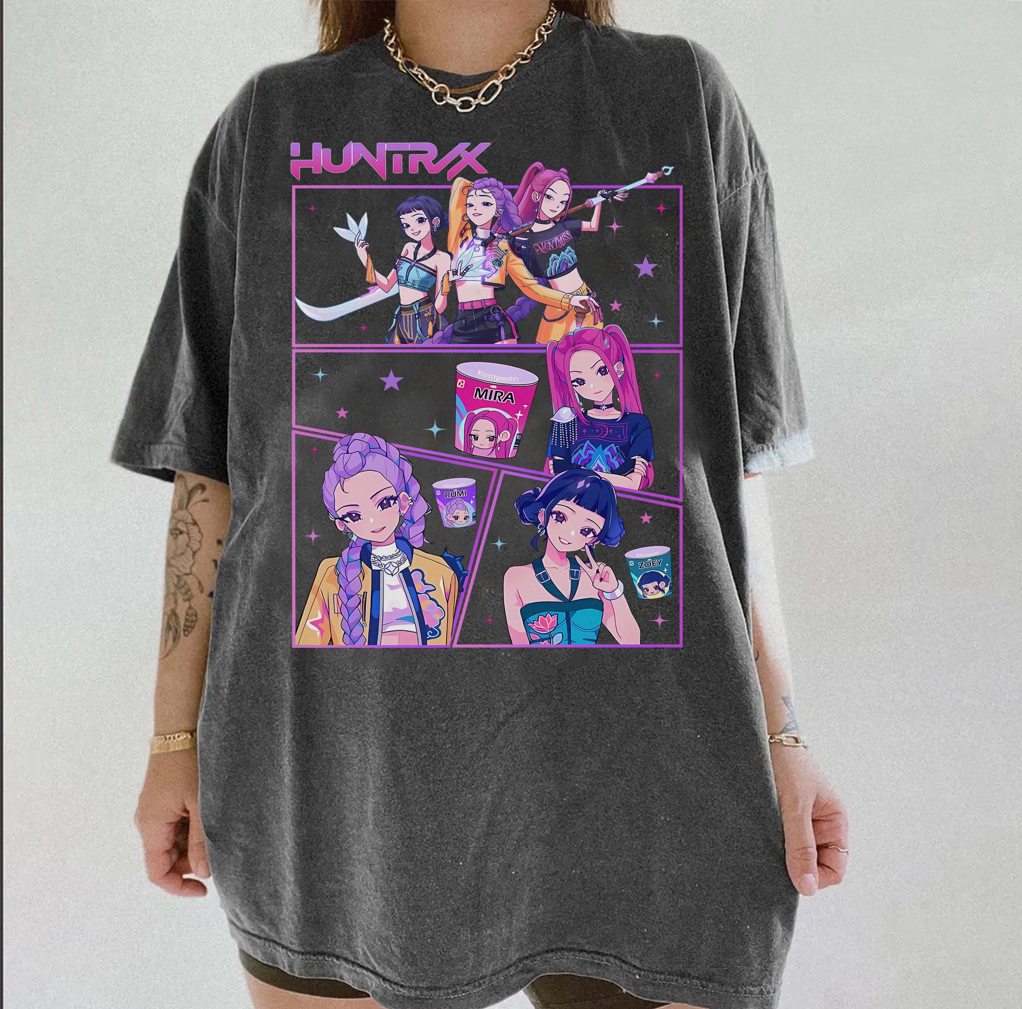 

Demon Hunters Kpops Comfort Colors T-shirt Retro Huntrix Mira Rumi Zoey Kpop Sweatshirt Gift For Man And Women Unisex T-shirt S