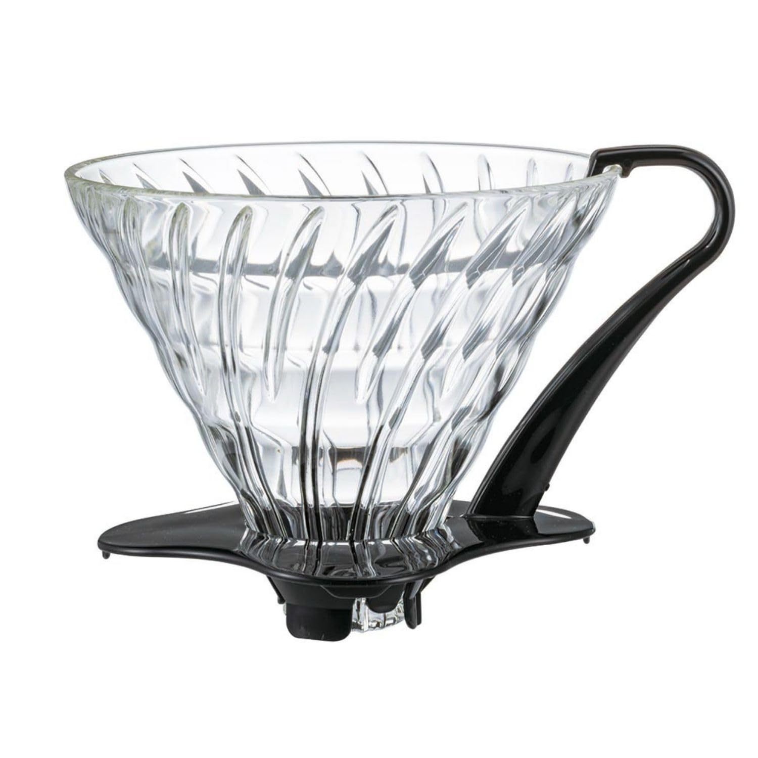 HARIO V60 Glass Dripper 03 Made in Japan Heat-Resistant Pour-Over (1-6 cups) Black, VDGN-03-B