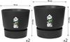 ELHO Lot de 2 pots de fleurs rond Greenville - Ø14xH13,4 cm et Ø16xH15,3 cm - 7 L - Noir