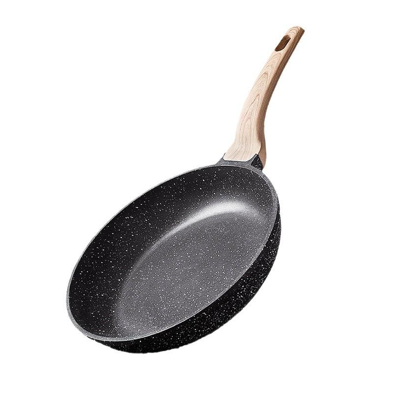 British Maifan Stone Non-Stick Wok: Flat Bottom Pan for Steak, Stir-Fry, and Cooking On Induction and Gas Stoves
