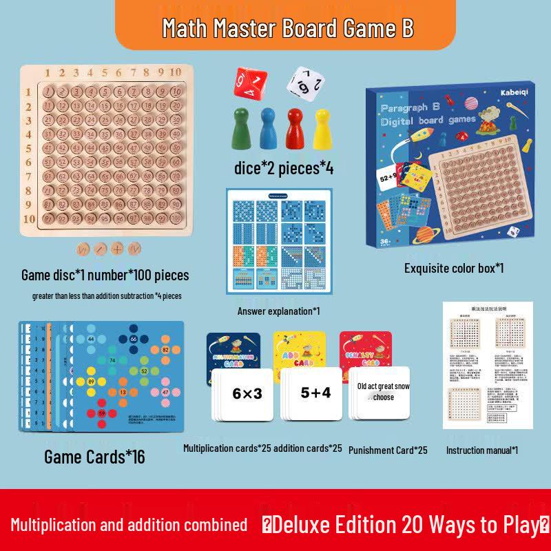 Mussels Kids  Wooden Multiplication Table Math Kit