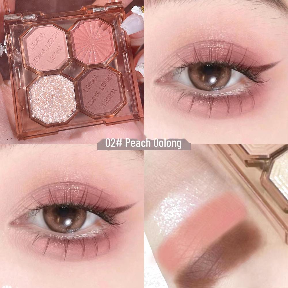 

Палитра теней для век Diamond Four-Color Matte & Pearlescent: Портативная косметика Earth Tone с блестками в виде букв для ежедневного использования null